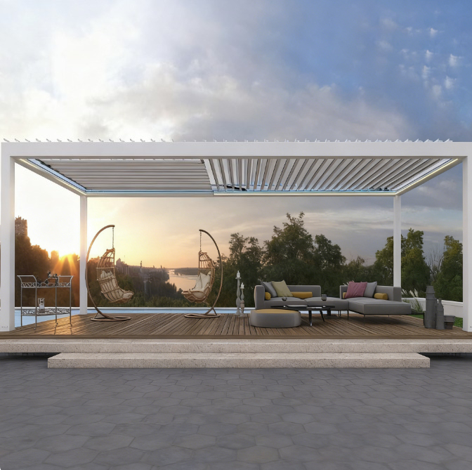 Smart Garden Construct - Alüminyum Venedik Pergola, Elektrikli Akıllı Güneş