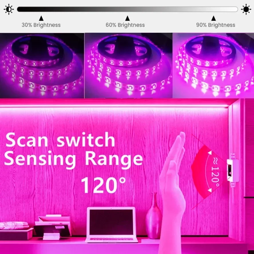 Led Plant Light Strip - USB Dokunmatik Anahtarı Kısılabilir 5 V