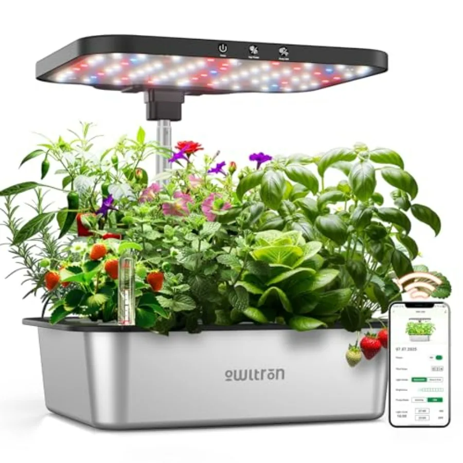 Smart Garden Construct - 15 bölmeli, paslanmaz çelik yapıya sahip,